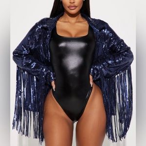 Navy Sequin Fringe Jacket - Eras Tour Outfit Idea M/L